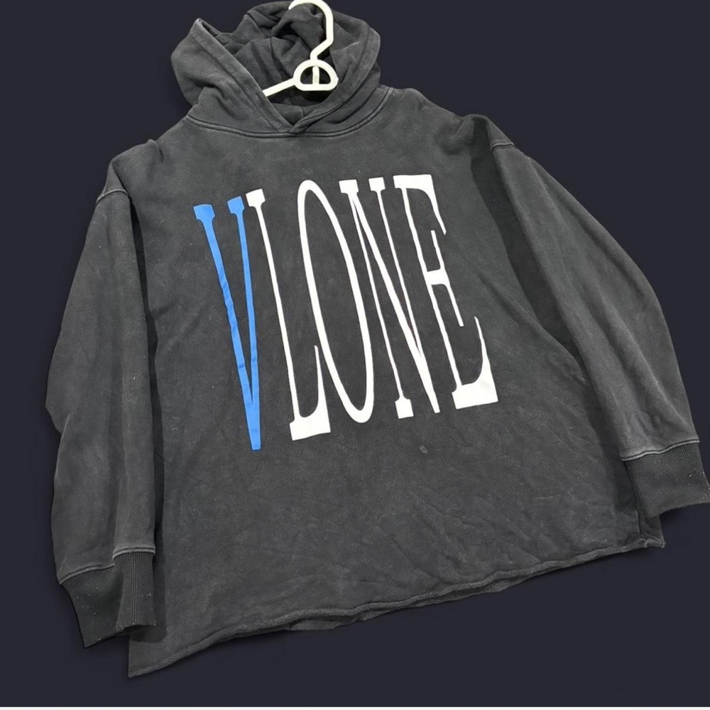 Cropped VLONE Hoodie Blue and Black